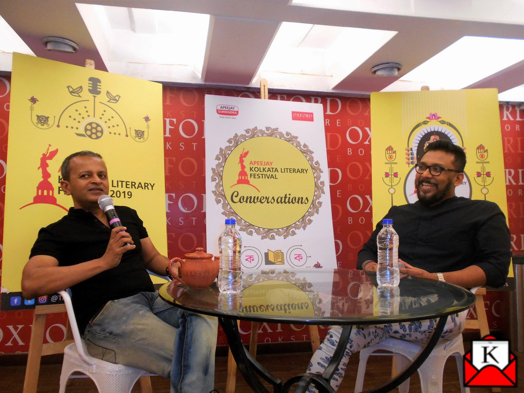 Author Sandip Roy and Designer Nil at AKLF Conversations