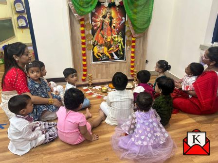 Special Durga Puja Celebrations By Young Students Of Kangaroo Kids