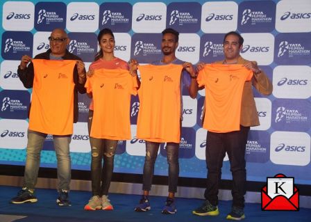 Official Race Day Tee for The Tata Mumbai Marathon Unveiled by Pooja Hedge and Gopi T