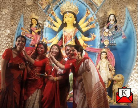 Tollywood Actresses Grace Sindur Khela at 21 Pally Durga Puja