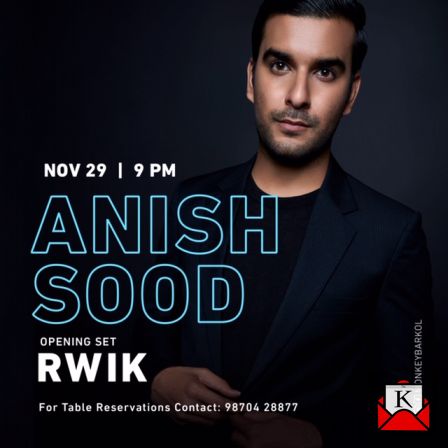 Anish Sood To Perform at Gastro-Pub Monkey Bar on 29th November