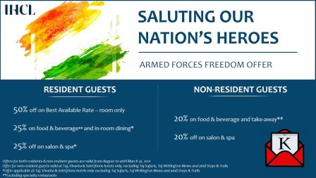 IHCL Announced The Armed Forces Freedom Offer