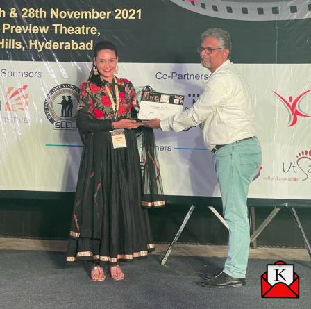 Priyanka Sarkar Wins Best Actress Award At Telangana Bengali Film Festival