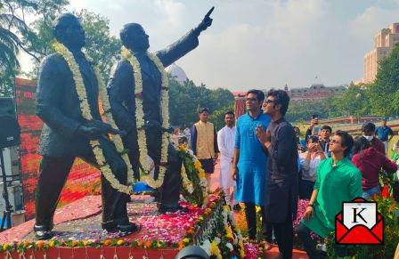 Trailer Launch Of Upcoming Bengali Film 8/12 In Front Of Binay Badal Dinesh Statue