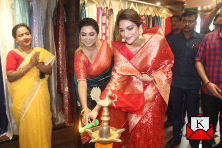 “Saree Empowers An Indian Woman”- Nusrat Jahan At Inauguration Of Ethnic Boutique