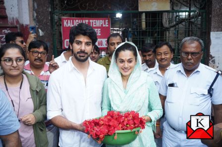 Taapsee And Pavail Seeks Blessings At The Kalighat Temple For Success Of Dobaaraa