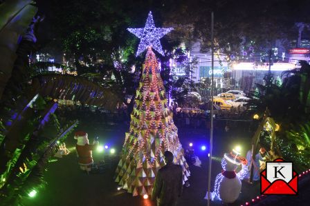 30-Foot-Tall Christmas Tree On Display At Apeejay House Lawn