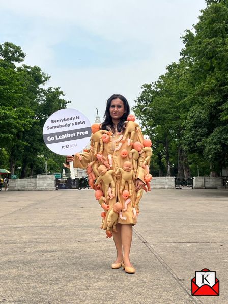 PETA India’s Representative Dons Coat Made of ‘Baby’ Parts