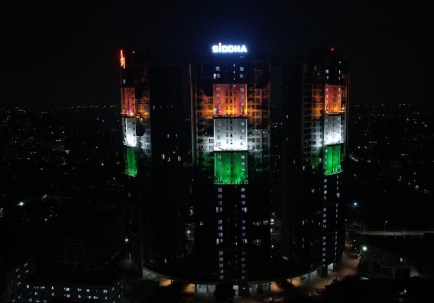 Siddha Sky Illuminated In Amazing Tricolors On 78th Independence Day