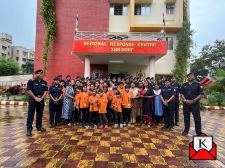 Students Tie Beautiful Handmade Rakhis On NDRF Jawans